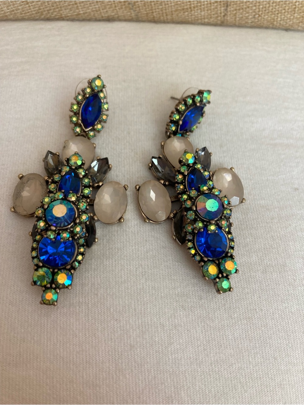 J. Crew Signed Y2K Jeweled Runway Pierced Earrings
